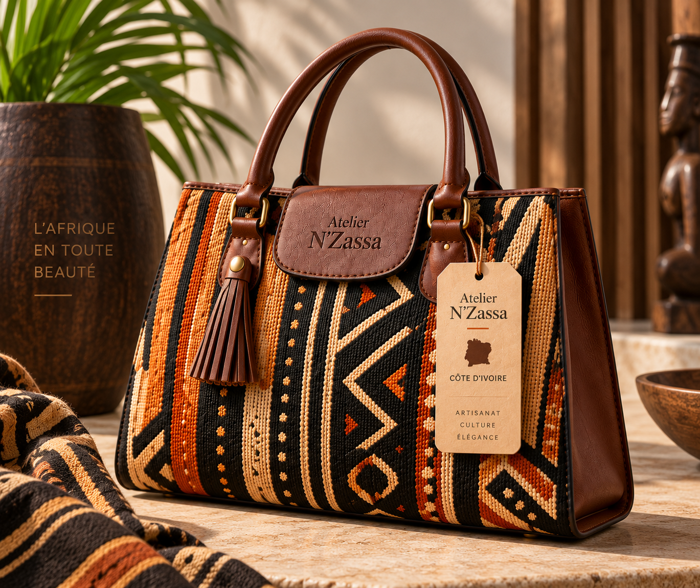 Sac artisanal Baoulé – Collection N’Zassa