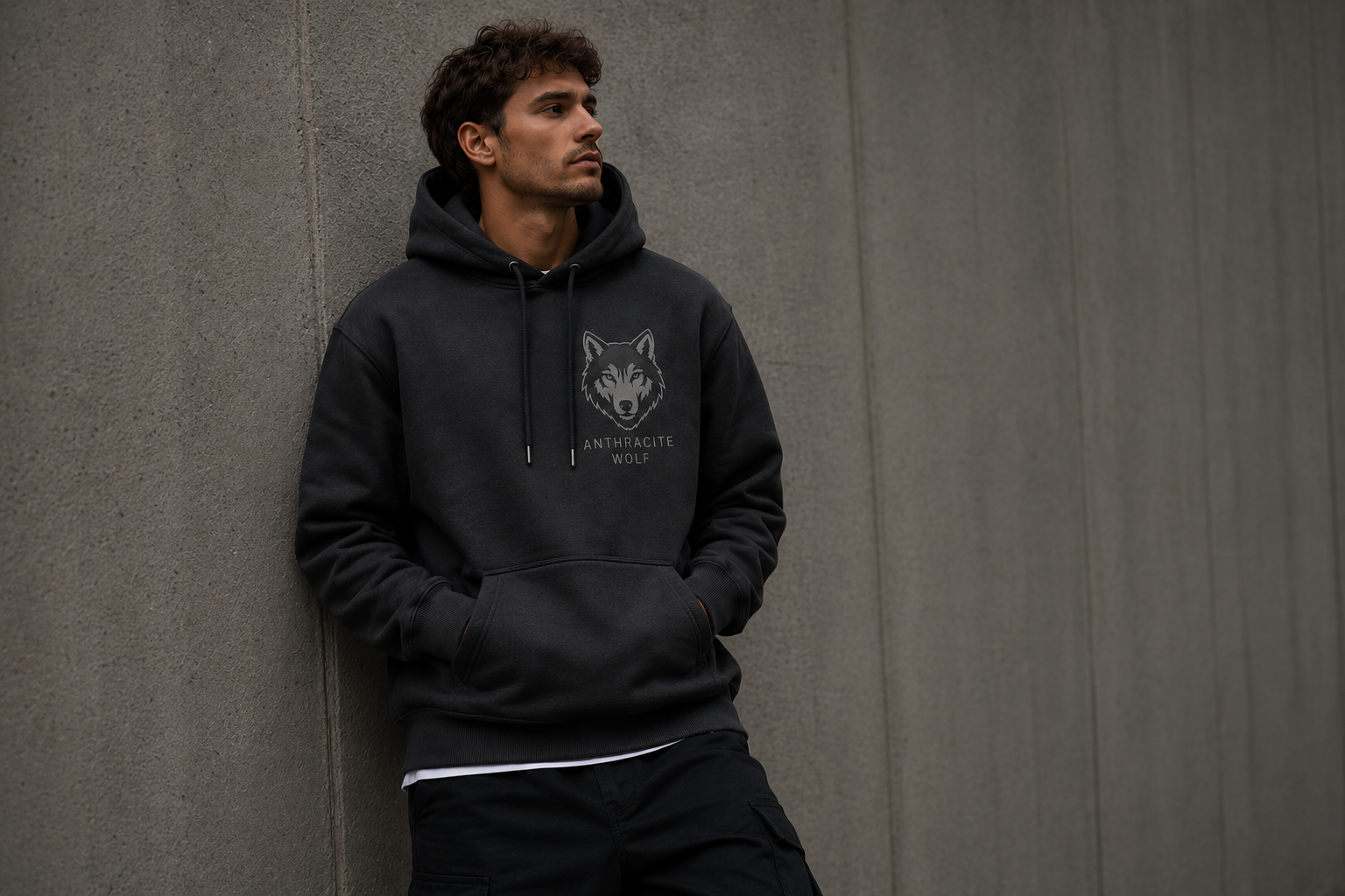 Anthracite Wolf Hoodie